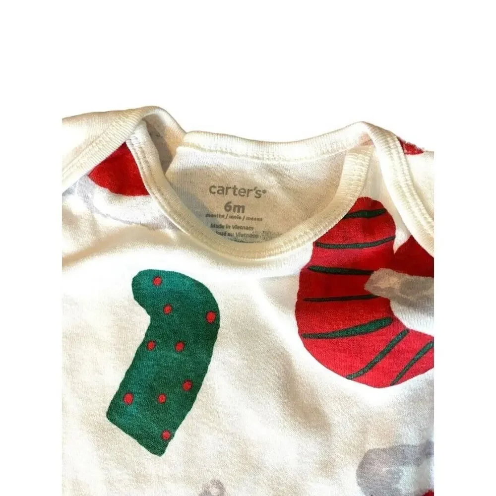 6 Months Carter's NWOT Christmas One Piece Snap Crotch Long Sleeve